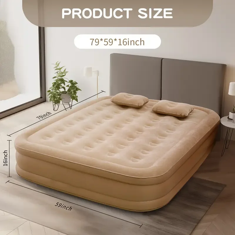 Bed Outdoor Camping - Opblaasbare luxe 2-persoons campingbedmat met ingebouwde