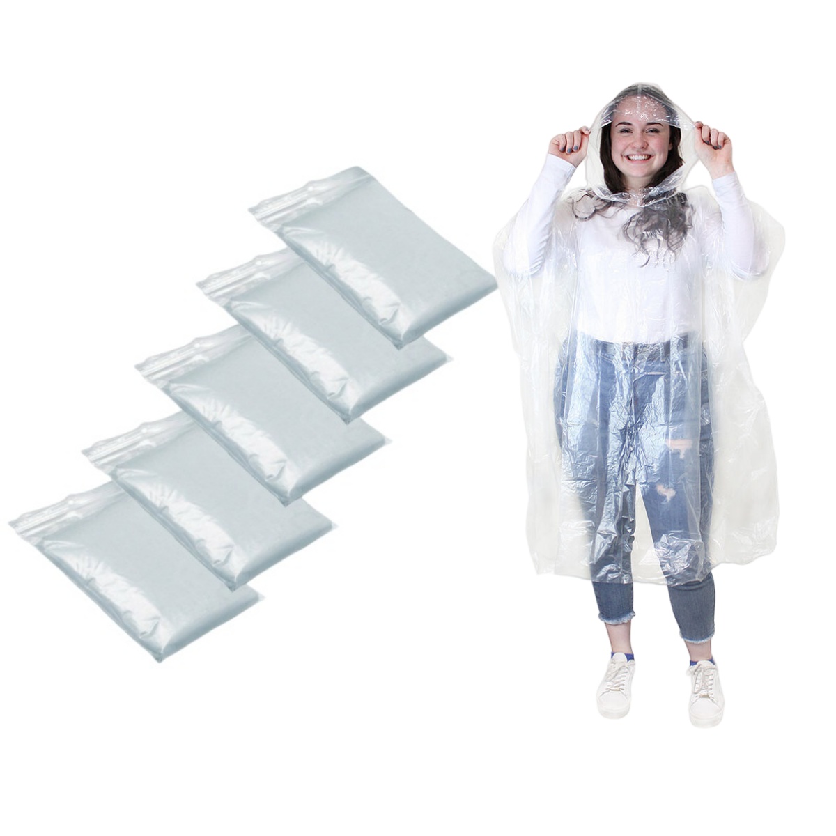 Camping Rain Poncho - 12 Stuks Wegwerp Waterdichte Regenjas Outdoor