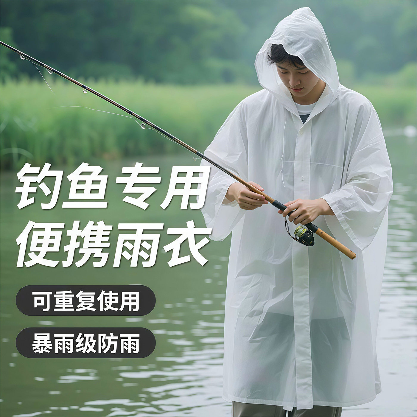 Camping Rain Poncho - EVA Regenjas Herbruikbare Verdikte Lange Regenponcho