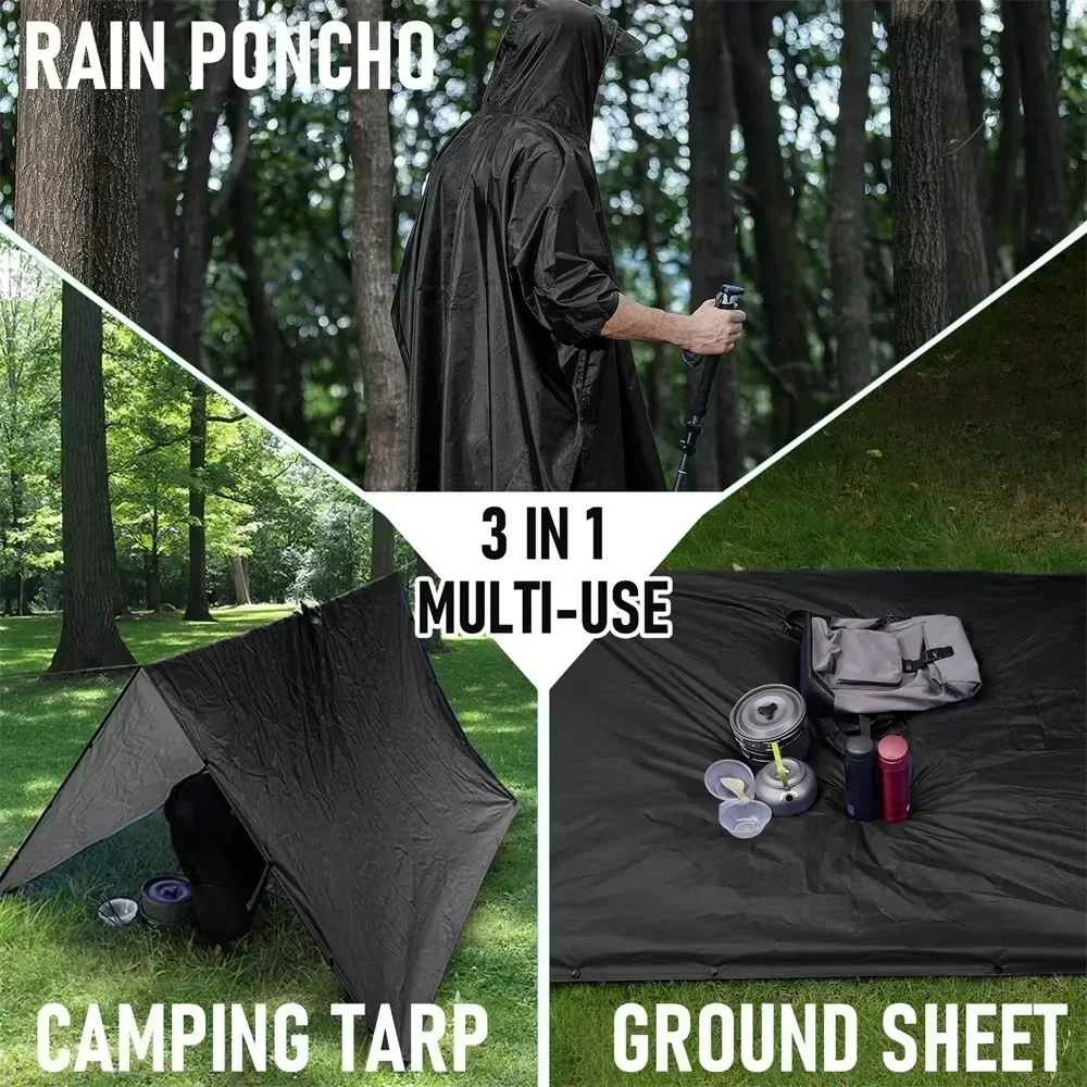 2026 3-in-1 waterdichte regenp - Camping Rain Poncho recensie en prijs