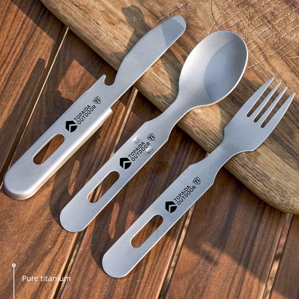 3-in-1 titanium campingbesteks - Outdoor Camping Dining Set recensie en prijs
